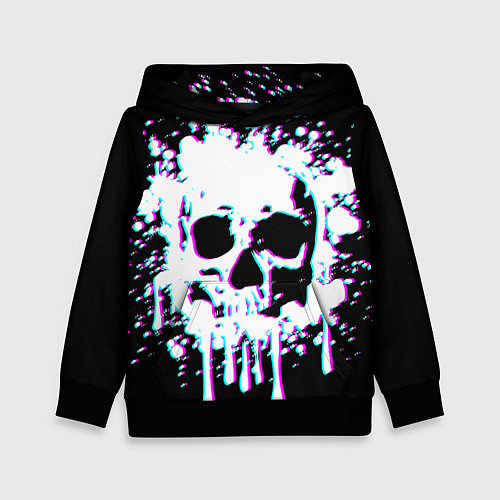 Детская толстовка Мерцающий череп / 3D-Черный – фото 1