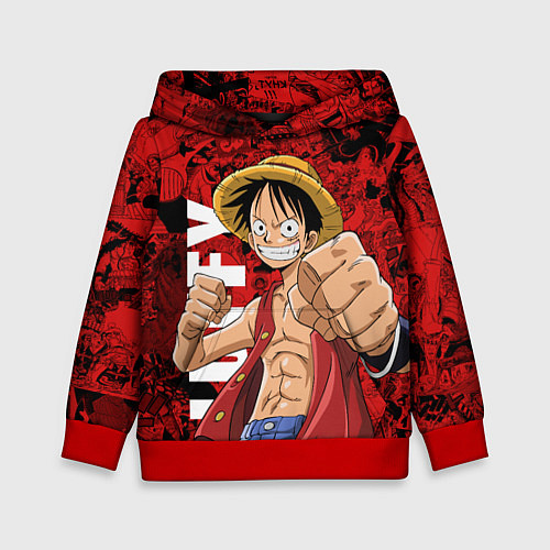 Детская толстовка Манки Д Луффи, One Piece / 3D-Красный – фото 1