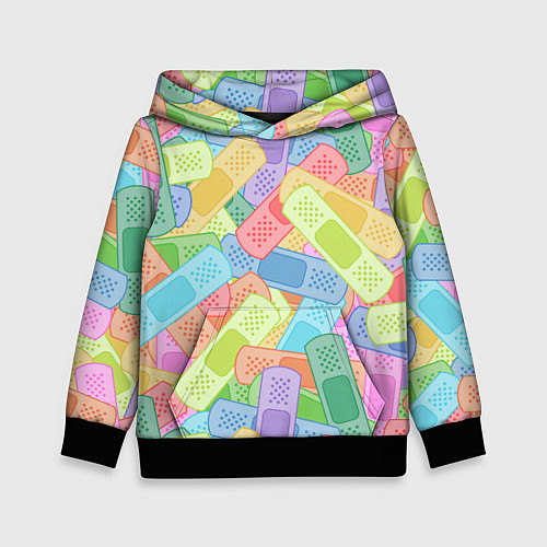 Детская толстовка Цветные пластыри / 3D-Черный – фото 1