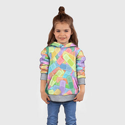 Толстовка-худи детская Цветные пластыри, цвет: 3D-меланж — фото 2