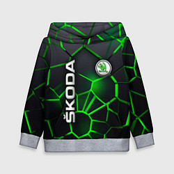 Толстовка-худи детская 3D плиты с подсветкой Шкода, цвет: 3D-меланж