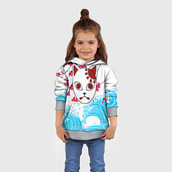 Толстовка-худи детская МАСКА КЛИНОК, РАССЕКАЮЩИЙ ДЕМОНОВ, цвет: 3D-меланж — фото 2