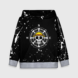 Толстовка-худи детская ONE PIECE ВАН ПИС ЧЕРЕП БРЫЗГИ КРАСОК, цвет: 3D-меланж