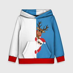 Детская толстовка Крутые Санта и Олень