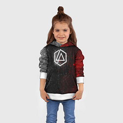 Толстовка-худи детская Linkin Park Logo Линкин Парк, цвет: 3D-белый — фото 2