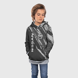 Толстовка-худи детская Nissan Car Ниссан, цвет: 3D-меланж — фото 2