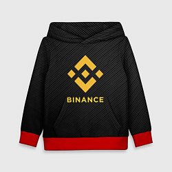 Толстовка-худи детская БИНАНС ЛОГО CARBON BINANCE LOGO, цвет: 3D-красный