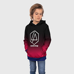 Толстовка-худи детская LINKIN PARK LOGO CARBON, цвет: 3D-синий — фото 2