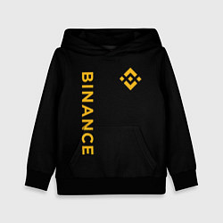 Толстовка-худи детская БИНАНС ЛОГО КАРБОН BINANCE LOGO, цвет: 3D-черный