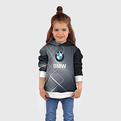 Толстовка-худи детская BMW Logo, цвет: 3D-белый — фото 2