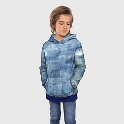 Толстовка-худи детская Джинсовые мазки, цвет: 3D-синий — фото 2