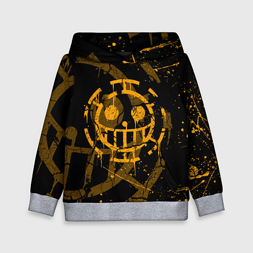 Детская толстовка ВАН ПИС ПИРАТЫ ЖЁЛТЫЙ ЛОГО / 3D-Меланж – фото 1