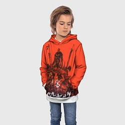 Толстовка-худи детская Гатц Берсерк на телах своих врагов клеймо, цвет: 3D-белый — фото 2