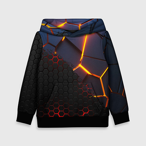 Детская толстовка 3D РАЗЛОМ И СТАЛЬНАЯ БРОНЯ ПОПУЛЯРНЫЕ ТЕКСТУРЫ / 3D-Черный – фото 1