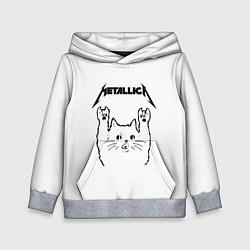 Толстовка-худи детская Metallica Meowtallica, цвет: 3D-меланж