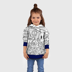 Толстовка-худи детская All you need is The Beatles Раскраска, цвет: 3D-синий — фото 2