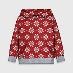 Толстовка-худи детская Снежный орнамент, цвет: 3D-меланж