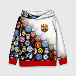 Толстовка-худи детская FC BARCELONA LOGOBOMBING, цвет: 3D-красный