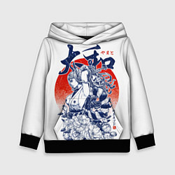Толстовка-худи детская Ямато девушка самурай Ван Пис, цвет: 3D-черный