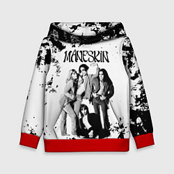 Толстовка-худи детская Maneskin Монэскин, рок - группа, цвет: 3D-красный