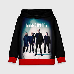 Толстовка-худи детская Состав группы Мумий Тролль, цвет: 3D-красный