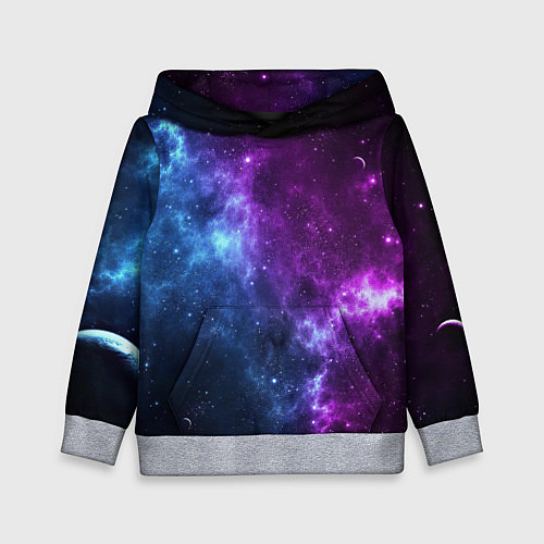 Детская толстовка NEON GALAXY НЕОНОВЫЙ КОСМОС / 3D-Меланж – фото 1