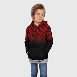 Толстовка-худи детская BLACK RED CAMO RED MILLITARY, цвет: 3D-меланж — фото 2