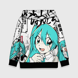 Толстовка-худи детская Hatsune Miku Vocaloid, цвет: 3D-черный
