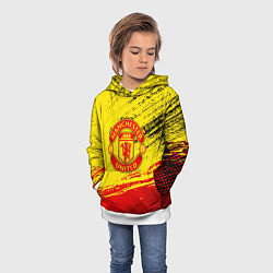 Толстовка-худи детская Manchester United Футбольный клуб, цвет: 3D-белый — фото 2
