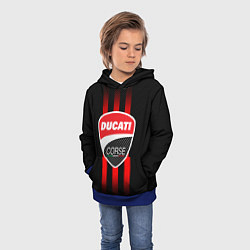 Толстовка-худи детская DUCATI CARBON LOGO ITALY CONCERN, цвет: 3D-синий — фото 2