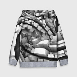 Толстовка-худи детская Геометрическая объёмная абстракция, цвет: 3D-меланж