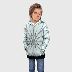 Толстовка-худи детская Абстрактный цветок Серо-голубой 1-30, цвет: 3D-черный — фото 2