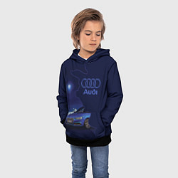 Толстовка-худи детская AUDI лого, цвет: 3D-черный — фото 2