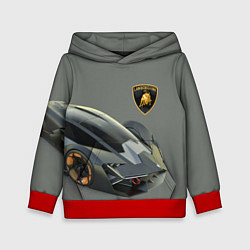 Толстовка-худи детская Lamborghini concept 2020, цвет: 3D-красный