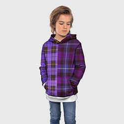 Толстовка-худи детская Purple Checkered, цвет: 3D-белый — фото 2