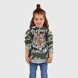 Толстовка-худи детская Strong tiger, цвет: 3D-меланж — фото 2