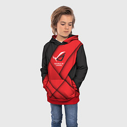 Толстовка-худи детская ROG - republic of gamers, цвет: 3D-красный — фото 2