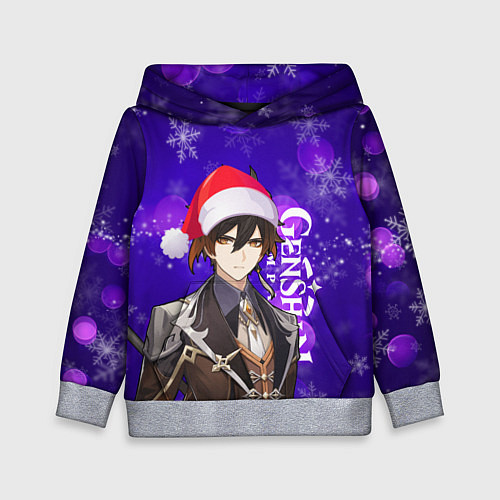 Детская толстовка НОВОГОДНИЙ GENSHIN IMPACT, ЧЖУН ЛИ / 3D-Меланж – фото 1