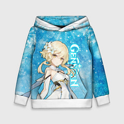 Толстовка-худи детская GENSHIN IMPACT НОВОГОДНИЙ, ЛЮМИН, цвет: 3D-белый