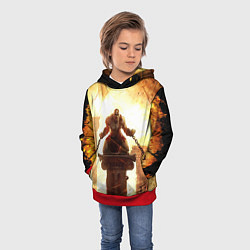 Толстовка-худи детская GOD OF WAR КРАТОС В ЦЕПЯХ, цвет: 3D-красный — фото 2