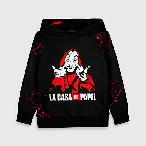 Детская толстовка БУМАЖНЫЙ ДОМ F*CK THE SYSTEM / 3D-Черный – фото 1