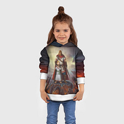 Толстовка-худи детская Славянский Воин Защитник, цвет: 3D-белый — фото 2