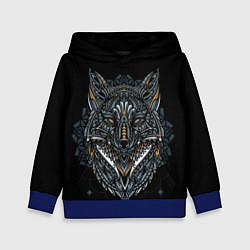 Толстовка-худи детская ЭТНИЧЕСКАЯ ЛИСА FOX ABSTRACT, цвет: 3D-синий