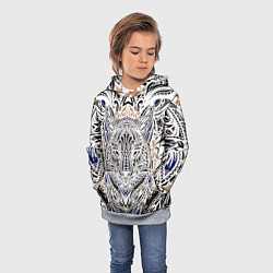 Толстовка-худи детская БЕЛАЯ ЭТНИЧЕСКА ЛИСА WHITE FOX, цвет: 3D-меланж — фото 2