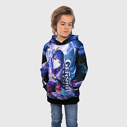 Толстовка-худи детская Genshin Impact - Сёгун Райдэн, цвет: 3D-черный — фото 2