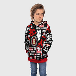 Толстовка-худи детская БУМАЖНЫЙ ДОМ ЛОГОБОМБИНГ LA CASA DE PAPEL, цвет: 3D-красный — фото 2