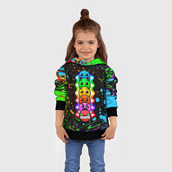 Толстовка-худи детская Geometry Dash: Splashes of Paint, цвет: 3D-черный — фото 2