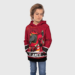 Толстовка-худи детская Калгари Флэймз, Calgary Flames, цвет: 3D-черный — фото 2