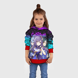 Толстовка-худи детская GENSHIN IMPACT ГЕРОИНИ В НЕОНОВОМ ОГНЕ NEON FIRE, цвет: 3D-красный — фото 2