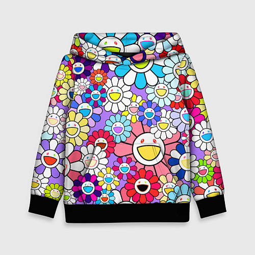 Детская толстовка Цветы Takashi Murakami / 3D-Черный – фото 1